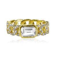 Zilveren ring met een witte topaas