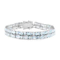 Zilveren armband met hemel-blauwe topaasstenen