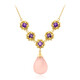 Zilveren halsketting met een roze chalcedon