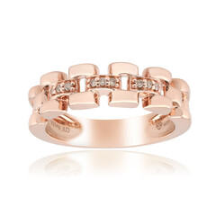 Zilveren ring met SI1 Argyle Rose De France Diamanten