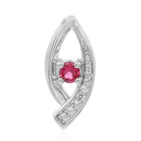 Zilveren hanger met een roze spinel