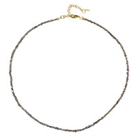 Zilveren halsketting met Champagne Diamanten