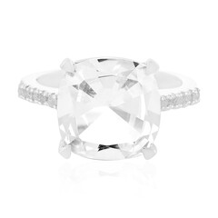 Zilveren ring met een witte topaas