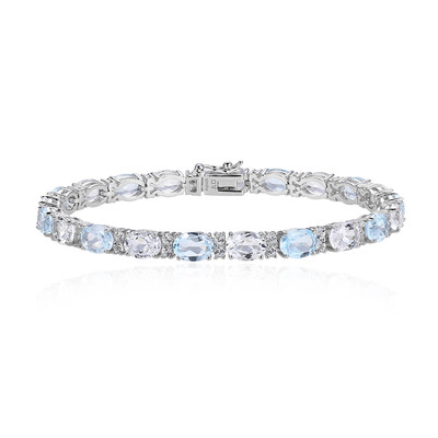 Zilveren armband met hemel-blauwe topaasstenen