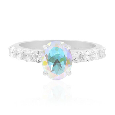 Zilveren ring met een maanlicht-topaas