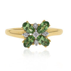 Gouden ring met AAA Tsavorieten