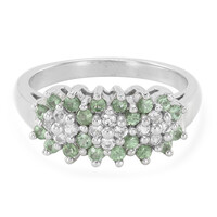 Zilveren ring met Merelani munt granaten