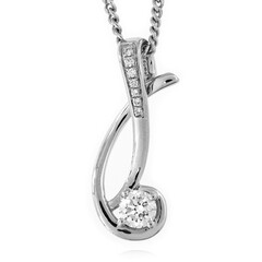 Gouden halsketting met een Loepzuivere (F) Diamant (LUCENT DIAMONDS)