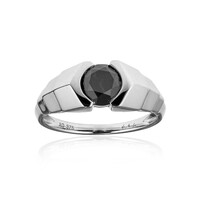 Gouden ring met een zwarte diamant (de Melo)
