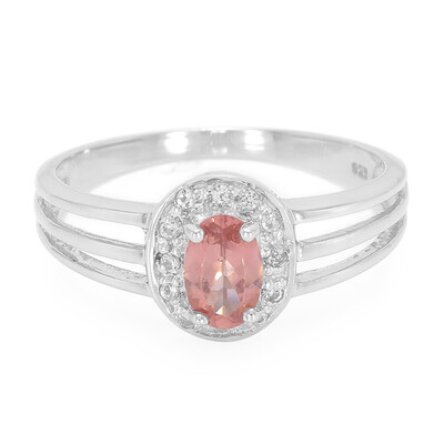 Zilveren ring met een Malaya granaat