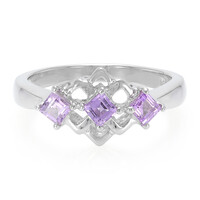 Zilveren ring met Onverhitte Purper Saffieren