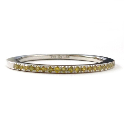 Zilveren ring met gele diamanten