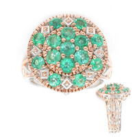 Zilveren ring met een Zambia-smaragd (Gems en Vogue)