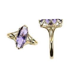 Gouden ring met een amethist