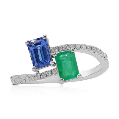 Gouden ring met een AAA tanzaniet (CIRARI)