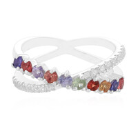 Zilveren ring met saffieren