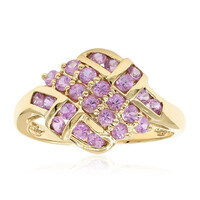 Gouden ring met roze saffieren