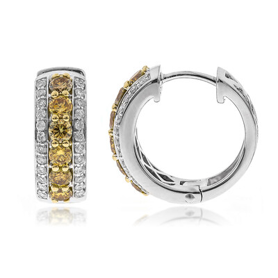 Gouden oorbellen met SI2 Oranje Diamanten (CIRARI)