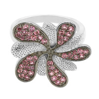 Zilveren ring met roze toermalijnen