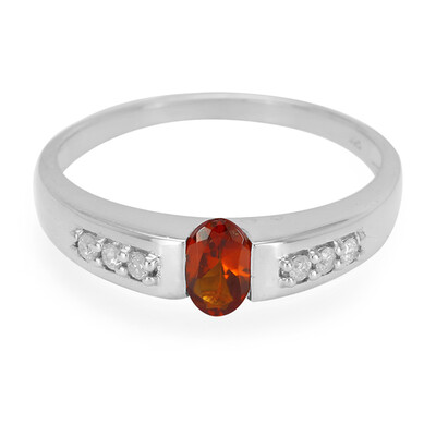 Zilveren ring met een hessoniet granaat