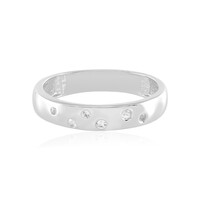 Zilveren ring met witte topaasstenen