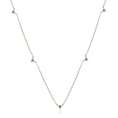 Gouden halsketting met hemel-blauwe I2 diamanten (de Melo)