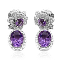 Zilveren oorbellen met amethisten (Dallas Prince Designs)