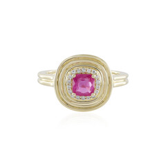Gouden ring met een Madagaskar Roze Saffier (de Melo)
