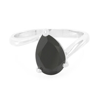 Zilveren ring met een zwarte spinel