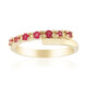 Gouden ring met rode berilstenen