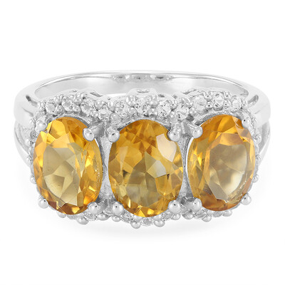 Zilveren ring met citrienstenen