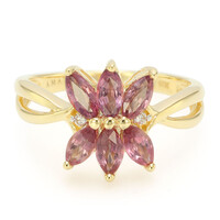 Gouden ring met Onverhitte Padparadscha Saffieren (AMAYANI)