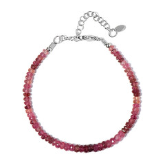 Zilveren armband met roze toermalijnen