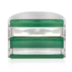 Zilveren ring met groene agaten (Memories by Vincent)