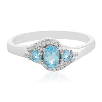 Zilveren ring met een Zwitsers-blauwe topaas