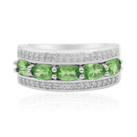Zilveren ring met tsavorieten