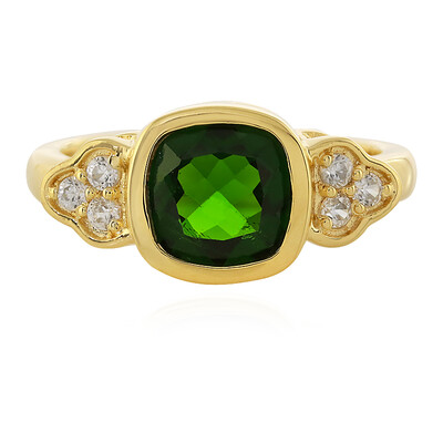 Zilveren ring met een Russische diopsied