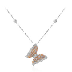 Gouden halsketting met I1 Roze Diamanten (CIRARI)