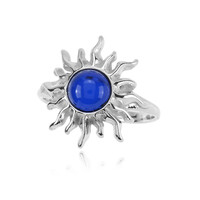 Zilveren ring met een Blauwe Colombiaanse Barnsteen