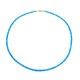 Gouden halsketting met neon blauwe apatieten