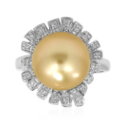 Zilveren ring met een Gouden Kabira Zuidzee Parel (TPC)
