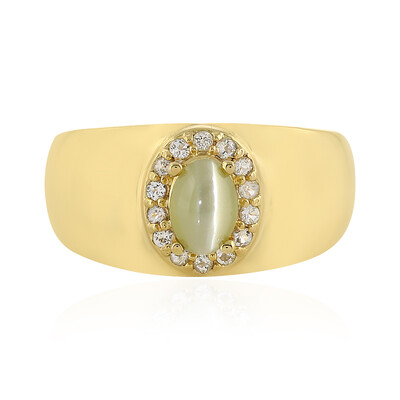 Zilveren ring met een kattenoog-chrysoberil