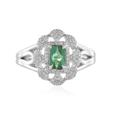 Zilveren ring met een groene Benedito toermalijn