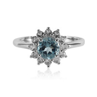 Zilveren ring met een hemel-blauwe topaas