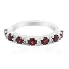 Zilveren ring met rhodolieten