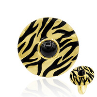 Zilveren ring met een zwarte onyx
