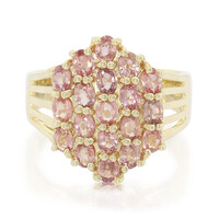 Gouden ring met Onverhitte Padparadscha Saffieren