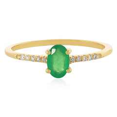 Gouden ring met een Zambia-smaragd