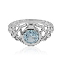 Zilveren ring met een hemel-blauwe topaas