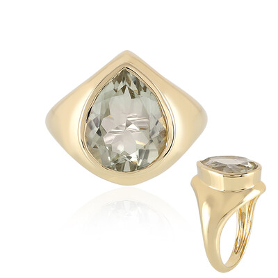 Zilveren ring met een groene amethist